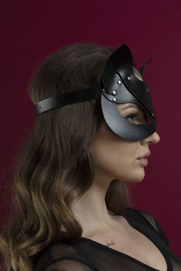 Маска кошечки Feral Feelings - Catwoman Mask, натуральная кожа, черная SO3406 фото