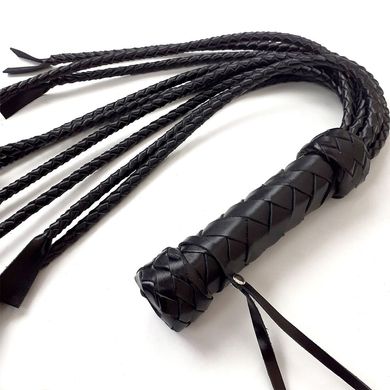Флогер Кішка, 9 плетених хвостів по 50 см, колір чорний SO5187 фото
