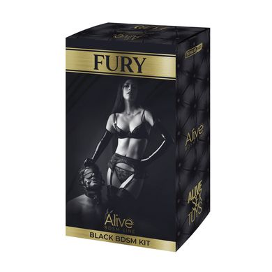 Набор для BDSM Alive FURY Black BDSM Kit, 10 предметов SO6324 фото