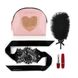 Романтичний набір Rianne S: Kit d'Amour: віброкуля, пір'їнка, маска, чохол-косметичка Pink/Gold SO3866 фото 1
