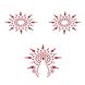 Пэстис из кристаллов Petits Joujoux Gloria set of 3 - Red, украшение на грудь и вульву SO3147 фото 1