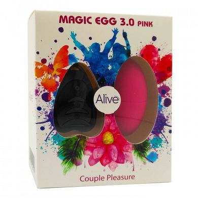 Виброяйцо Alive Magic Egg 3.0 Pink с пультом ДУ, на батарейках AL40741 фото