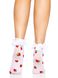 Носки женские с клубничным принтом Leg Avenue Strawberry ruffle top anklets One size, кружевные манж SO8583 фото 3