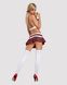 Эротический костюм школьницы с мини-юбкой Obsessive Schooly 5pcs costume L/XL бело-красный, топ, юбк SO7305 фото 4