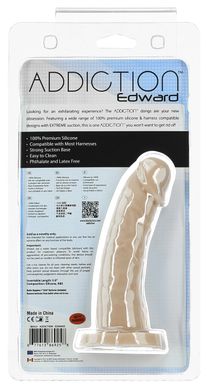 Вигнутий фалоімітатор на присосці ADDICTION — Edward 6″ Curved Dong, віброкуля в подарунок SO5582 фото