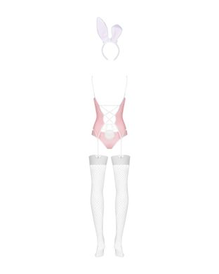 Эротический костюм зайки Obsessive Bunny suit 4 pcs costume pink L/XL, розовый, топ с подвязками, тр SO7255 фото