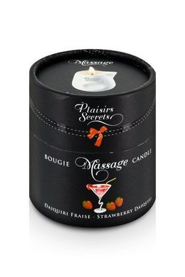 Массажная свеча Plaisirs Secrets Strawberry Daiquiri (80 мл) подарочная упаковка, керамический сосуд SO1855 фото