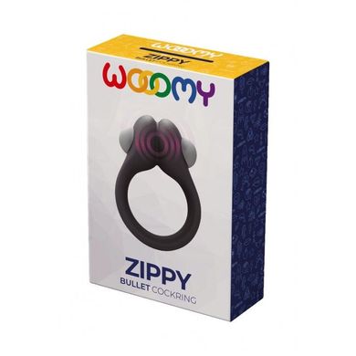 Эрекционное виброкольцо Wooomy Zippy, 1 виброрежим, диаметр 3–4,2 см SO7438 фото