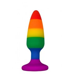 Силиконовая анальная пробка Wooomy Hiperloo Silicone Rainbow Plug M, диаметр 2,9 см, длина 11 см SO7435 фото