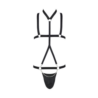 Комплект мужского белья из стреп Passion 039 Set Andrew S/M Black, стринги, шлейка SO7589 фото
