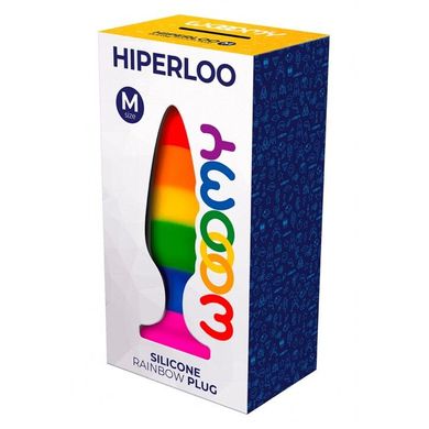 Силіконова анальна пробка Wooomy Hiperloo Silicone Rainbow Plug M, діаметр 2,9 см, довжина 11 см SO7435 фото