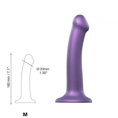 Насадка для страпону Strap-On-Me Mono Density Dildo Violet M, діам. 3,3 см, одношаровий силікон, гну SO3570 фото