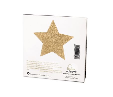 Пэстис - стикини Bijoux Indiscrets - Flash Star Gold, наклейки на соски SO2340 фото