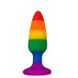 Силіконова анальна пробка Wooomy Hiperloo Silicone Rainbow Plug M, діаметр 2,9 см, довжина 11 см SO7435 фото 1