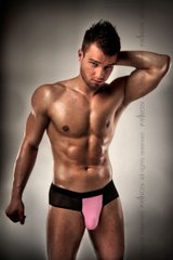 Розпродаж!!! Чоловічі трусики з рожевим гульфіком Passion 007 THONG pink L/XL PSM0074 фото