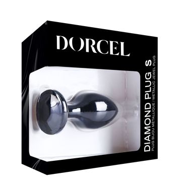 Металлическая анальная пробка с кристаллом Dorcel Diamond Plug Black S SO7808 фото