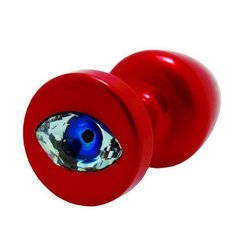 Анальная пробка Diogol Anni R Eye Red Кристалл 30мм, кристалл Swarovsky в виде глаза D90212 фото