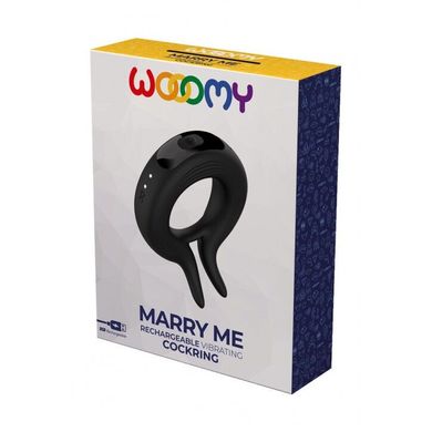 Эрекционное виброкольцо Wooomy Marry Me, перезаряжаемое, 10 режимов вибрации, диаметр 4 см SO7440 фото