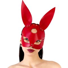 Кожаная маска Зайки Art of Sex - Bunny mask, цвет Красный SO9645 фото