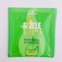 Пробник масажного гелю Sensuva - Sizzle Lips Caramel Apple (6 мл) SO3376 фото