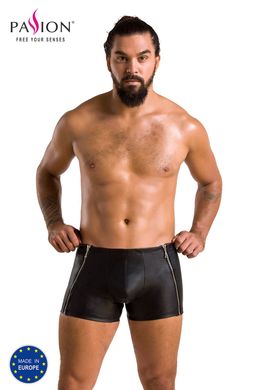 Мужские кожаные боксеры с молниями Passion 049 Short Matt L/XL Black SO7618 фото
