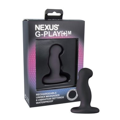 Вібромасажер простати Nexus G-Play Plus M Black, макс. діаметр 3 см, перезаряджуваний GPM001 фото