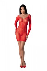 Полупрозрачное мини-платье Passion BS101 One Size, red, рукава-митенки SO8945 фото
