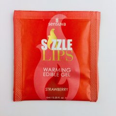 Пробник массажного геля Sensuva - Sizzle Lips Strawberry (6 мл) SO3380 фото