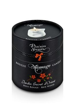 Масажна свічка Plaisirs Secrets Red Wood (80 мл) подарункова упаковка, керамічний посуд SO1859 фото