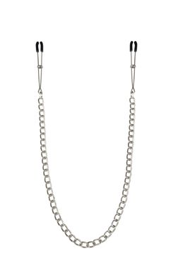 Тонкие зажимы для сосков с цепочкой Feral Feelings - Chain Thin nipple clamps, серебро/черный SO3794 фото