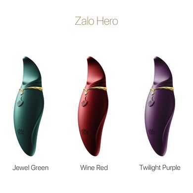Вібратор 2в1 з язичком Zalo — Hero Wine Red, кристал Swarovski SO6659 фото