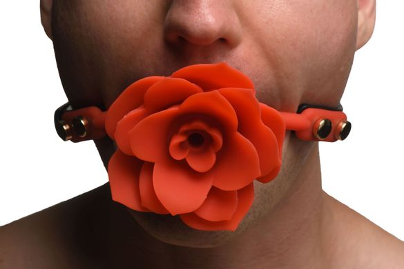 Кляп Master Series Blossom Silicone Rose Gag - Red SO8801 фото