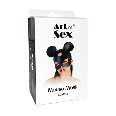 Шкіряна маска зайчика Art of Sex - Mouse Mask, колір Чорний SO9649 фото