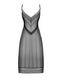 Полупрозрачная длинная сорочка Obsessive Estiqua chemise XL/2XL, черный, ассиметричный крой SO7264 фото 6