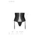 Пояс-корсет из экокожи Celine Set black L/XL — Passion: шнуровка, съемные пажи для чулок, стринги SO6409 фото 7