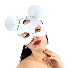 Шкіряна маска зайчика Art of Sex - Mouse Mask, колір Білий SO9651 фото
