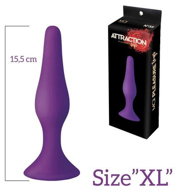 Анальна пробка з присоскою MAI Attraction Toys №35 Purple, довжина 15,5 см, діаметр 3,8см SO5007 фото