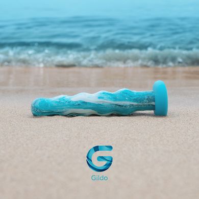 Скляний дилдо Gildo Ocean Flow, великі намистини, силіконова основа SO8892 фото