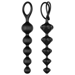 Набір анальних намистин Satisfyer Beads Black, силікон, макс. діаметр 3,3 см та 3,5 см SO2740 фото