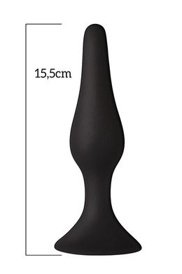 Анальна пробка з присоскою MAI Attraction Toys №35 Black, довжина 15,5 см, діаметр 3,8см SO5008 фото