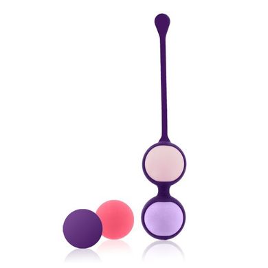 Набір вагінальних кульок Rianne S: Pussy Playballs Nude, маса 15, 25, 35, 55г, монолітні, косметичка SO3879 фото