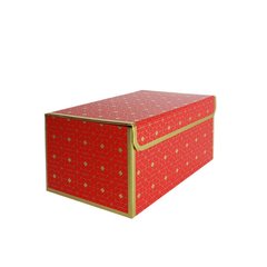 Подарочная коробка красная с золотым геометрическим рисунком, M — 23×16×12 см SO8912 фото
