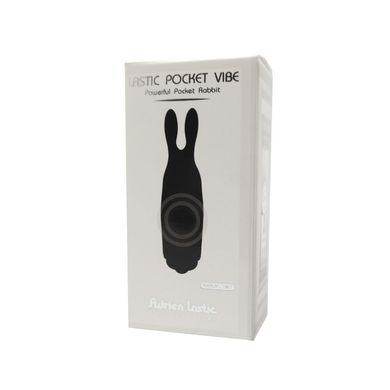Віброкуля Adrien Lastic Pocket Vibe Rabbit Black зі стимулювальними вушками AD33499 фото