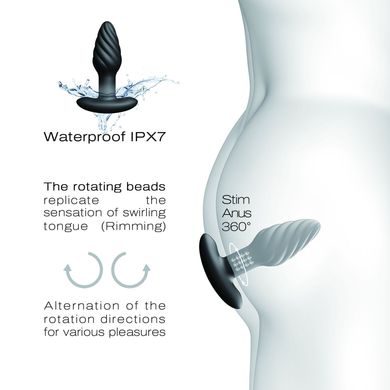 Анальна пробка з вібрацією та перлинним масажем Dorcel Spin Plug, макс. діам. 3,8 см, пульт ДК SO9019 фото