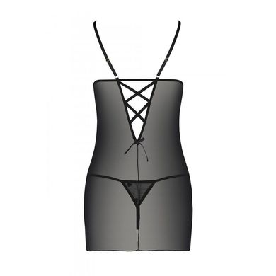 Сорочка з вирізами на грудях + стрінги LOVELIA CHEMISE black L/XL - Passion SO4759 фото