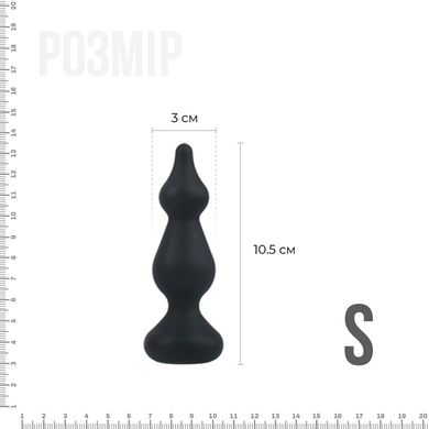 Анальна пробка Adrien Lastic Amuse Mini Black (S) з двома переходами, макс. діаметр 3 см AD20289 фото