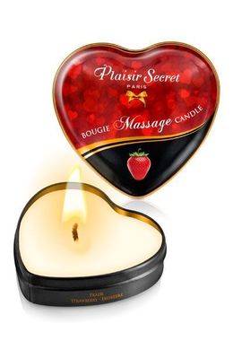 Масажна свічка-серце Plaisirs Secrets Strawberry (35 мл) SO1867 фото
