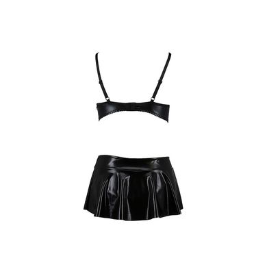 Комплект белья под латекс DEBY SET black S/M - Passion: лиф, мини-юбочка, стринги PS25702 фото