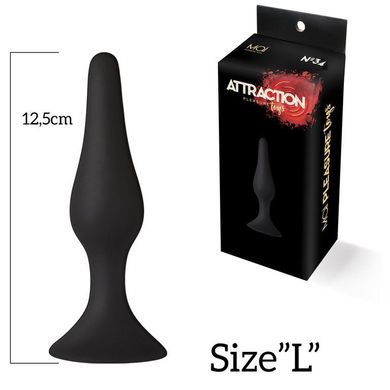 Анальная пробка на присоске MAI Attraction Toys №34 Black, длина 12,5см, диаметр 3,2см SO5010 фото