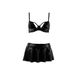 Комплект белья под латекс DEBY SET black S/M - Passion: лиф, мини-юбочка, стринги PS25702 фото 3